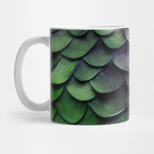 Fish skin, scales, fantasy, with pattern, purple, green Mug